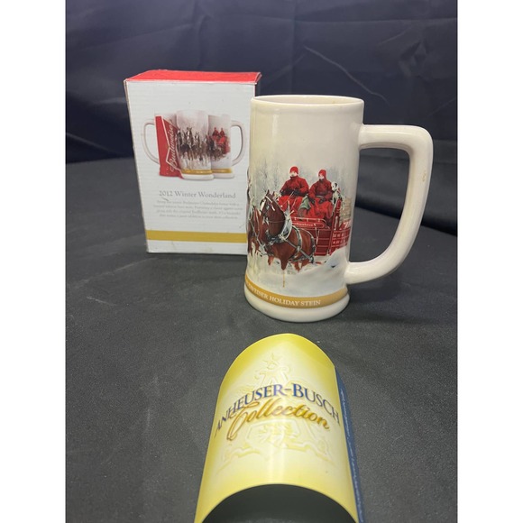 9569 - 2012 Budweiser Clydesdales "Winter Wonderland" Anheuser-Busch Beer Stein - Picture 2 of 8